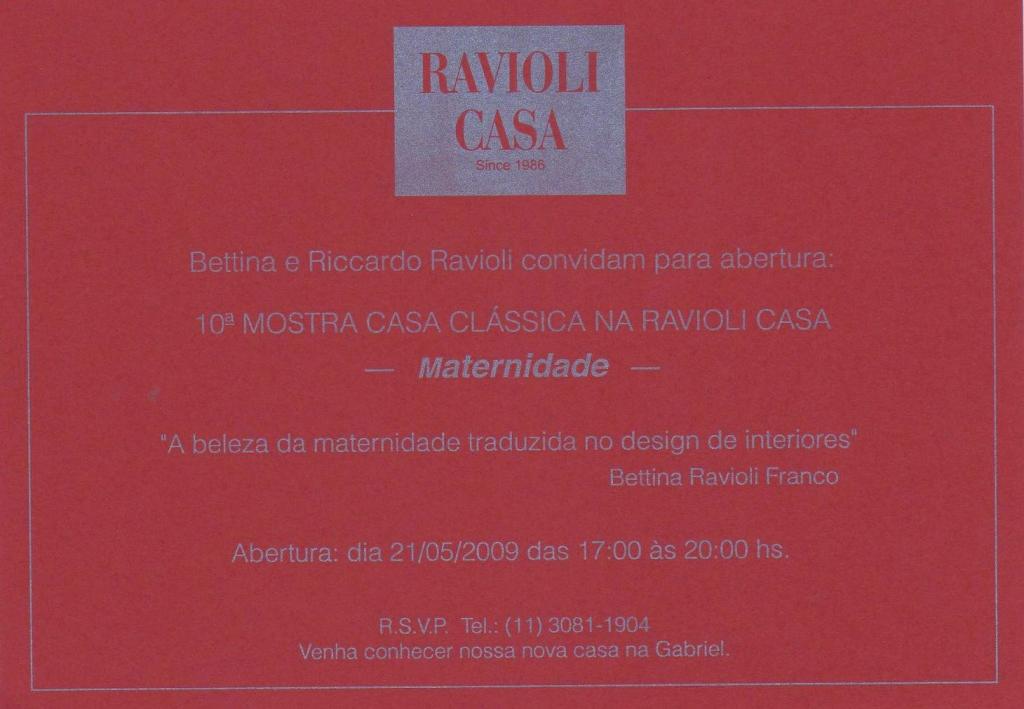 10a Mostra Ravioli Casa Banho Master Deusa Rhea Convite frente 2009